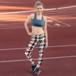 Womens Sports Houndstooth Leggings - Image 5