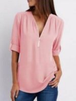 Womens V Neck Blouse - Image 3