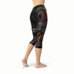Womens Sugar Skull Capri Leggings - Image 3