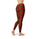 Womens Red Plaid Tartan Leggings - Image 4
