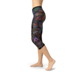 Womens Sugar Skull Capri Leggings - Image 5