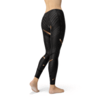 Womens Sports Stripes Black Leggings - Image 4