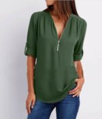 Womens V Neck Blouse - Image 4