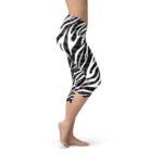 Womens Zebra Stripes Capri Leggings - Image 3