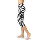 Womens Zebra Stripes Capri Leggings - Image 5