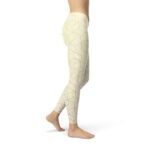 Womens White Leggings w/ Geometric Cubes - Image 2