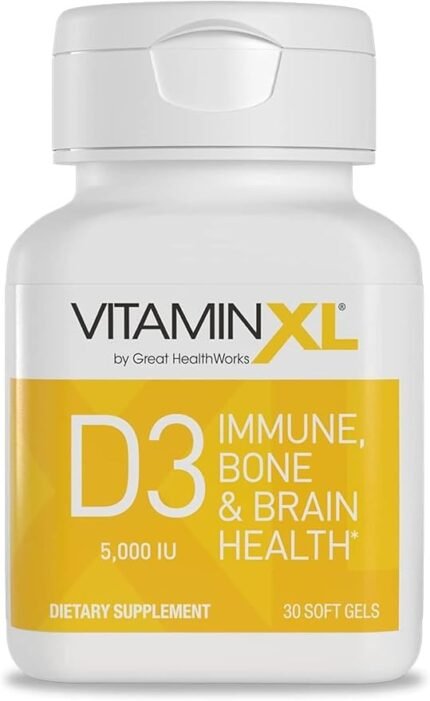 OmegaXL VitaminXL D3 High Potency Daily Vitamin D 5000 IU 125mcg Immune Support Supplement