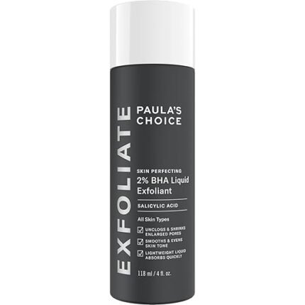 Paula’s Choice Skin Perfecting BHA liquid exfoliant bottle