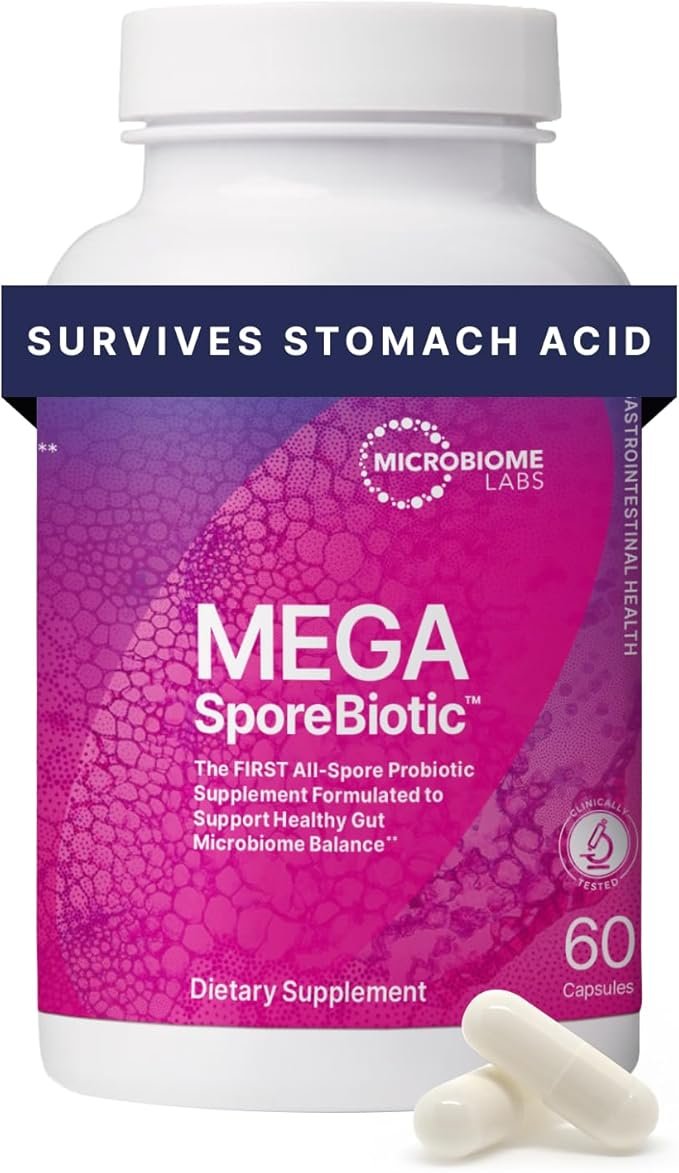 61oynN+lvFL._AC_SX679_ Microbiome Labs MegaSporeBiotic Probiotics for Digestive Health - Image 1