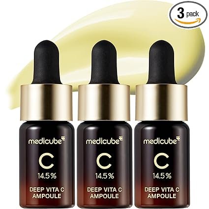 Medicube Deep Vita C Serum 2.0 bottle showing vitamin C brightening skincare serum for radiant, even-toned, and glowing skin at ApheliaZone