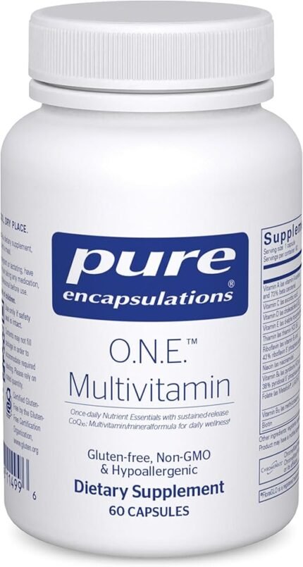 PURE ONE Multivitamin by Pure Encapsulations dietary supplement bottle with 60 capsules