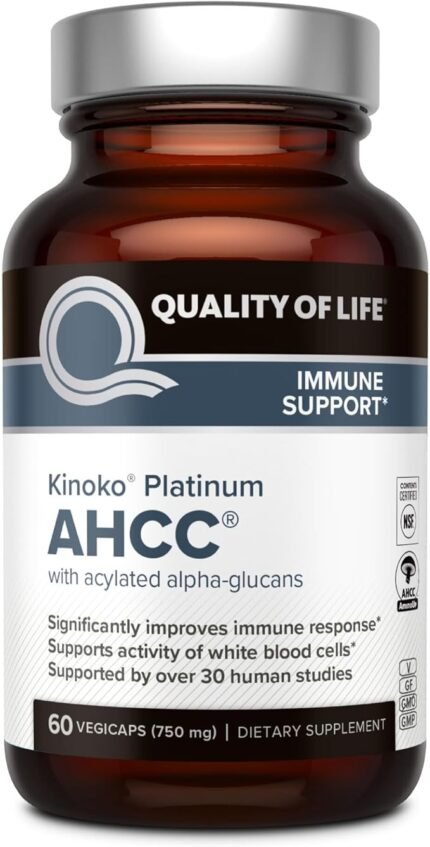 Quality Of Life Labs AHCC immune support supplement bottle by ApheliaZone