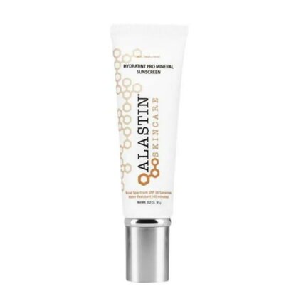 Alastin HydraTint Pro Mineral Broad Spectrum Sunscreen SPF 36 tinted sunscreen bottle showing sun protection and even skin tone finish at ApheliaZone